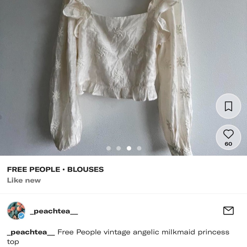 SOLD on Merc || FREE PEOPLE blouse - Picture 3 of 5